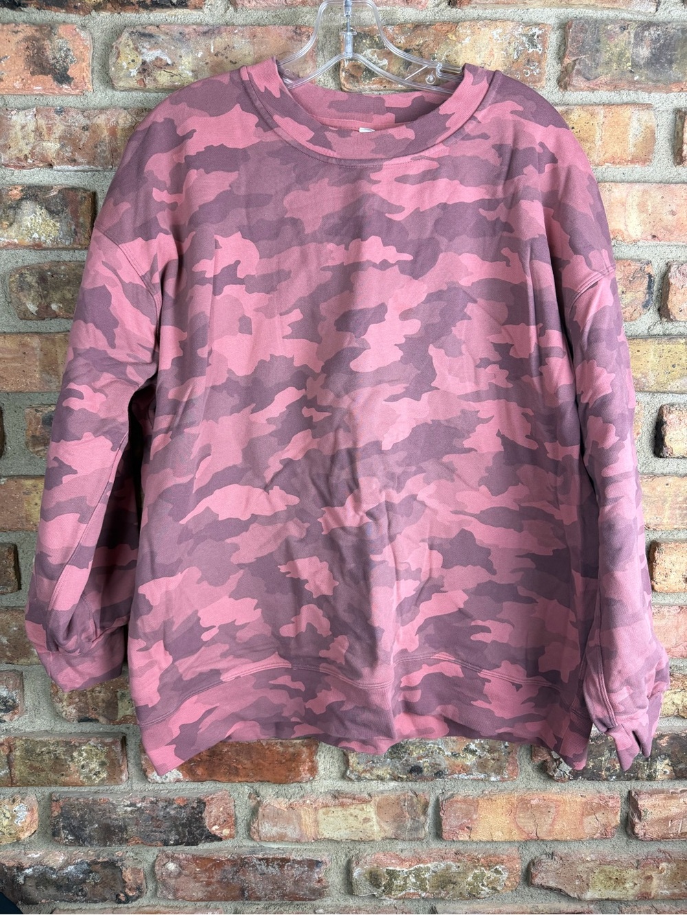 LULULEMON Women’s Pink Camo Crewneck Size 14
